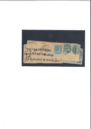 Stamp of India 1865-73, Group of four small covers with 1865 1/2 