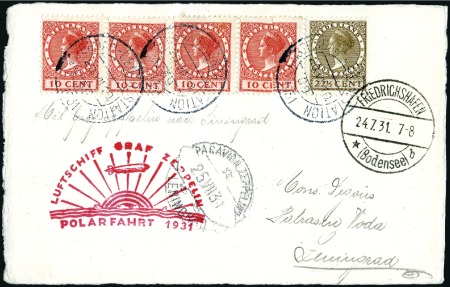 Stamp of Netherlands 1931 (July 25-31) Zeppelin Polar Flight, postcard