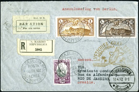 Stamp of Italy » San Marino 1932 (April 14) Zeppelin 3rd South America Flight