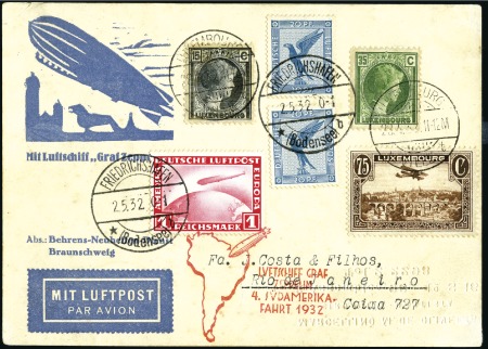 Stamp of Luxembourg 1932 (May) Zeppelin 4th South America Flight MIXED