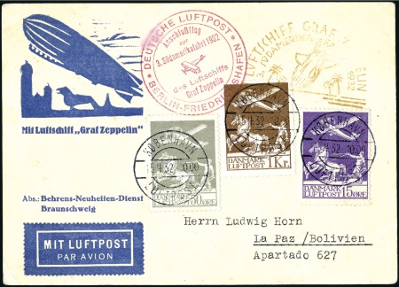 Stamp of Denmark 1932 (April) Zeppelin 3rd South America Flight pc