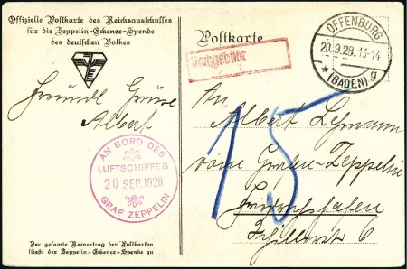 Stamp of Germany » German Empire 1928 Graf Zeppelin South West Germany Flights, Zep