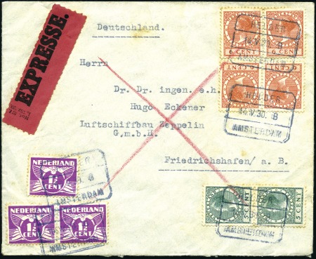 Stamp of Netherlands 1930 Express cover addressed to Zeppelin Co. chief