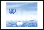 Stamp of Kuwait 1987 World Maritime Day proofs on a page from the 
