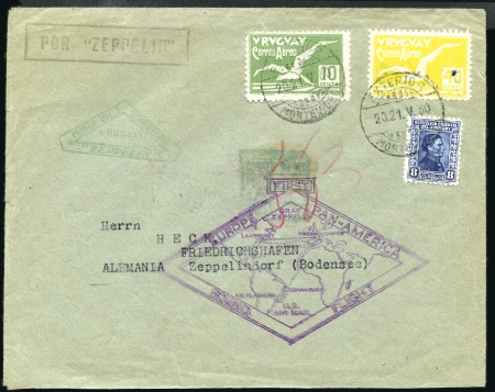 Stamp of Uruguay 1930 (May-June) Zeppelin Pan-American Flight, two