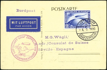 Stamp of Germany » German Empire 1930 (June) Zeppelin South America Return Flight p