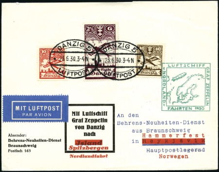 Stamp of Germany » Danzig 1930 (July 9-11) Zeppelin Spitzbergen Flight, Behr