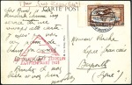 Stamp of Egypt 1931 (April) Zeppelin Egypt Flight, two ppcs, one 