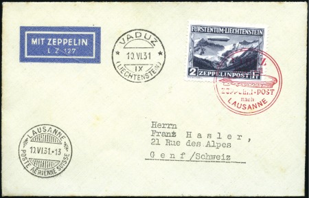 Stamp of Liechtenstein 1931 (June 10) Zeppelin Vaduz-Lausanne Flight, car