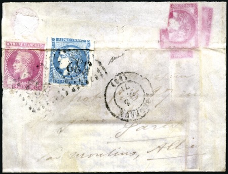 Stamp of France Boule de Moulins de Bordeaux 05.01.71 pour Paris a