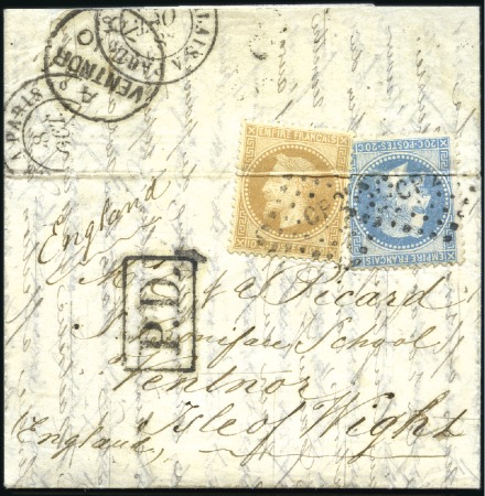 Stamp of France » Guerre de 1870-1871 L'ARMAND BARBES Pli confié pour l'île de WIGHT ave