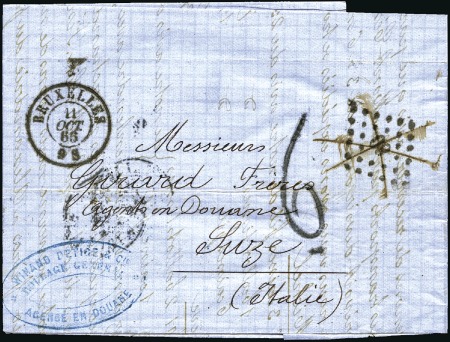 Stamp of Belgium » Belgique. Histoire Postale 1866 Lettre non affranchie de Bruxelles 11.10.66 p