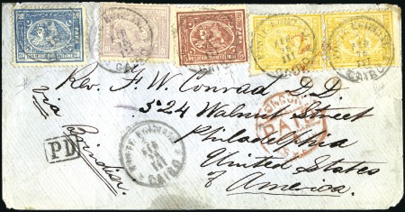 Stamp of Egypt » 1872-75 Penasson 1875 (Feb 3) Envelope from Cairo to the USA with 1