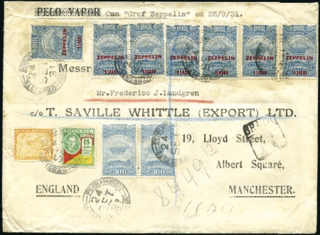 Stamp of Brazil 1931 (Sept.) Zeppelin 2nd South America Flight, re