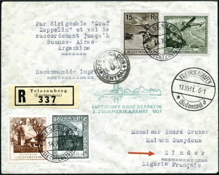 Stamp of Liechtenstein 1931 (October) Zeppelin 3rd South America Flight c