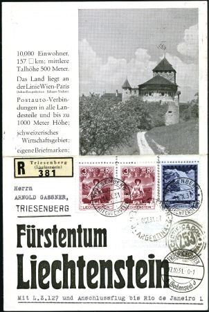 Stamp of Liechtenstein 1931 (Oct.) Zeppelin 3rd South America Flight, cha