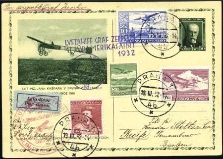 Stamp of Czechoslovakia 1932 (March) Zeppelin 1st South America Flight, 50