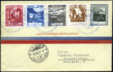 Stamp of Liechtenstein 1932 (June 28) Zeppelin Liechtenstein Flight, spec