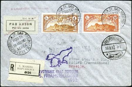 Stamp of Italy » San Marino 1932 (August) Zeppelin 5th South America Flight, r