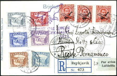 Stamp of Iceland 1932 (August) Zeppelin 5th South America Flight, r