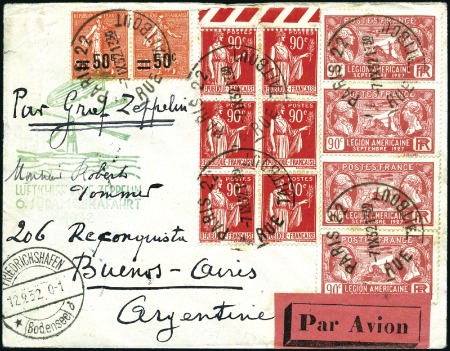 Stamp of France 1932 (Sept.) Zeppelin 6th South America Flight, co