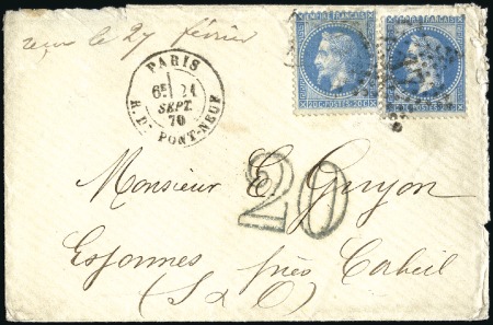 Stamp of France Ballon monté de Paris 21.09.70 pour Essonnes près 