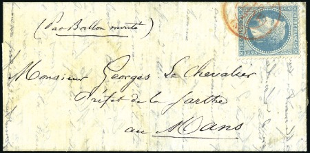 Stamp of France » Guerre de 1870-1871 Mention "écrit le 16 par Moulins et envoyé une dép