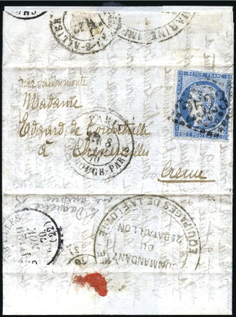 Stamp of France LE DAGUERRE Ballon monté avec rare cachet "Marine 