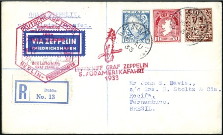 Stamp of Ireland 1933 (August) Zeppelin 5th South America Flight, r