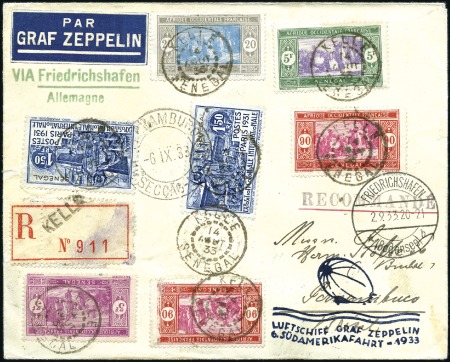 Stamp of Colonies françaises » Sénégal 1933 (Sept.) Zeppelin 6th South America Flight, ex