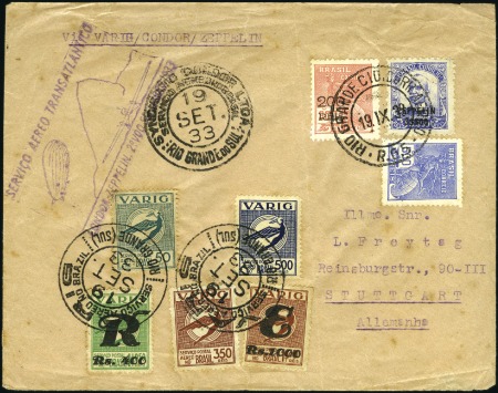 Stamp of Brazil 1933 (Sept.) Zeppelin 7th South America Return Fli
