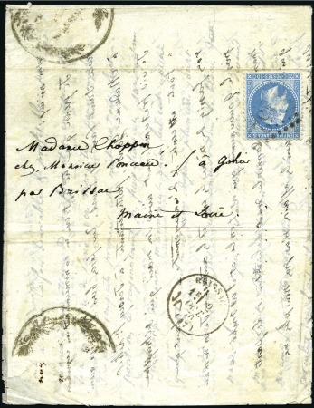 Stamp of France » Guerre de 1870-1871 Pli confié du CELESTE
Ballon monté daté de Paris 