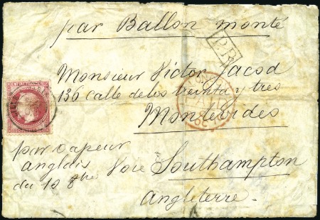 Stamp of France Rarissime pli confié du GEORGE SAND pour l'URUGUAY