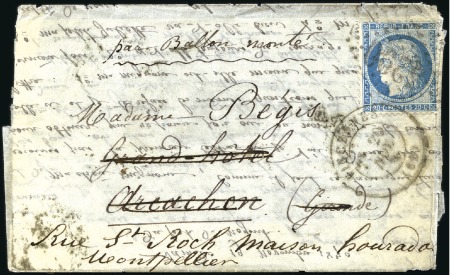 Stamp of France L'ARCHIMEDE Ballon monté avec 20c Siège obl. GC429