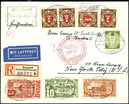 Stamp of Germany » Danzig 1936 (May) Zeppelin Hindenburg 1st North America F