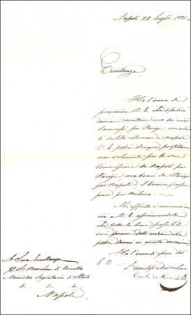 Stamp of Israel » Israel - Early Holy Land 1821 Letter dated Napoli 28.7.21 with full text an