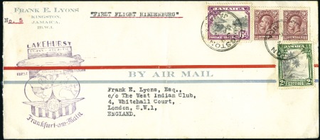 Stamp of Jamaica 1936 (May) Zeppelin Hindenburg 1st N.A. Return Fli