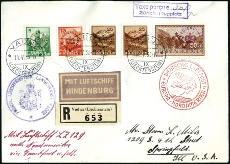 Stamp of Liechtenstein 1936 (May) Zeppelin Hindenburg 2nd North America F