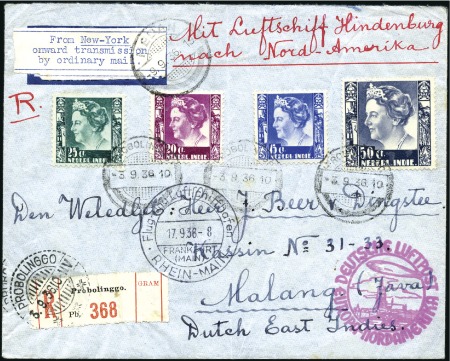 Stamp of Netherlands Colonies » Netherlands Indies 1936 (Sept.) Zeppelin Hindenburg 8th North America
