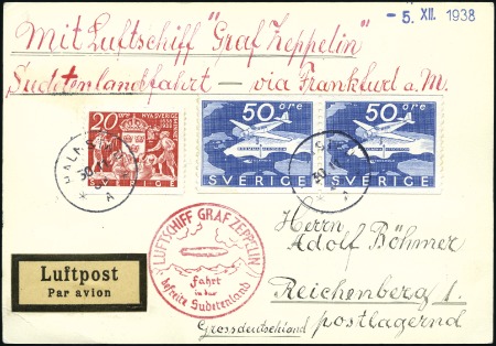 Stamp of Sweden 1938 (Dec.) Zeppelin LZ130 ("Graf Zeppelin II") Su