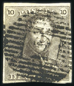 Stamp of Belgium » Belgique. 1849 Epaulettes - Émission 10c Brun, bien margé, oblitération de la perceptio