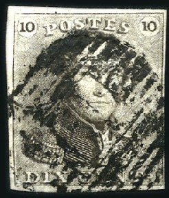 Stamp of Belgium » Belgique. 1849 Epaulettes - Émission 10c Brun, bien margé, oblitération de la perceptio