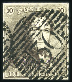 Stamp of Belgium » Belgique. 1849 Epaulettes - Émission 10c Brun, très bien margé, oblitération nette de l