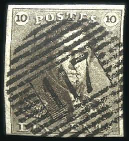 Stamp of Belgium » Belgique. 1849 Epaulettes - Émission 10c Brun, bien margé, oblitération de la perceptio