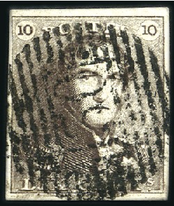 Stamp of Belgium » Belgique. 1849 Epaulettes - Émission 10c Brun, bien margé, oblitération de la perceptio