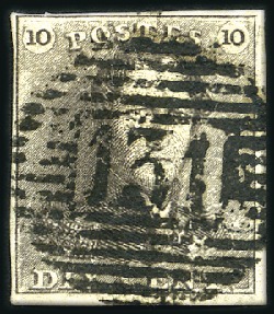 Stamp of Belgium » Belgique. 1849 Epaulettes - Émission 10c Brun, margé, oblitération de la perception 131