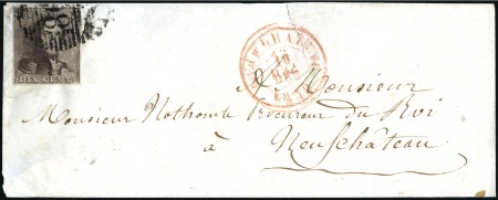 Stamp of Belgium » Belgique. 1849 Epaulettes - Émission 10c Brun, margé, oblitération de la perception 86 