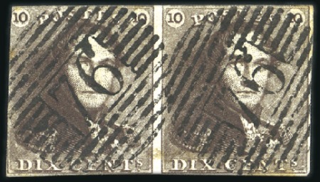 Stamp of Belgium » Belgique. 1849 Epaulettes - Émission 10c Brun: Lot de 25 exemplaires montrant différent