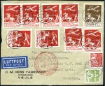 Stamp of Denmark 1934-36, Two Zeppelin items, 1934 LZ129 heavily fr