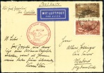 Stamp of Germany » Plebiscite Areas » Saar 1930-34, Three Zeppelin Flight items (2 covers, 1 